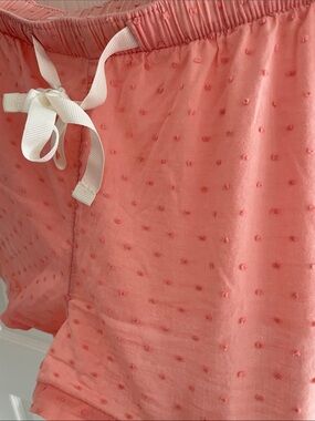Old Navy Coral Pink Eyelet Lounge Shorts with White Drawstring